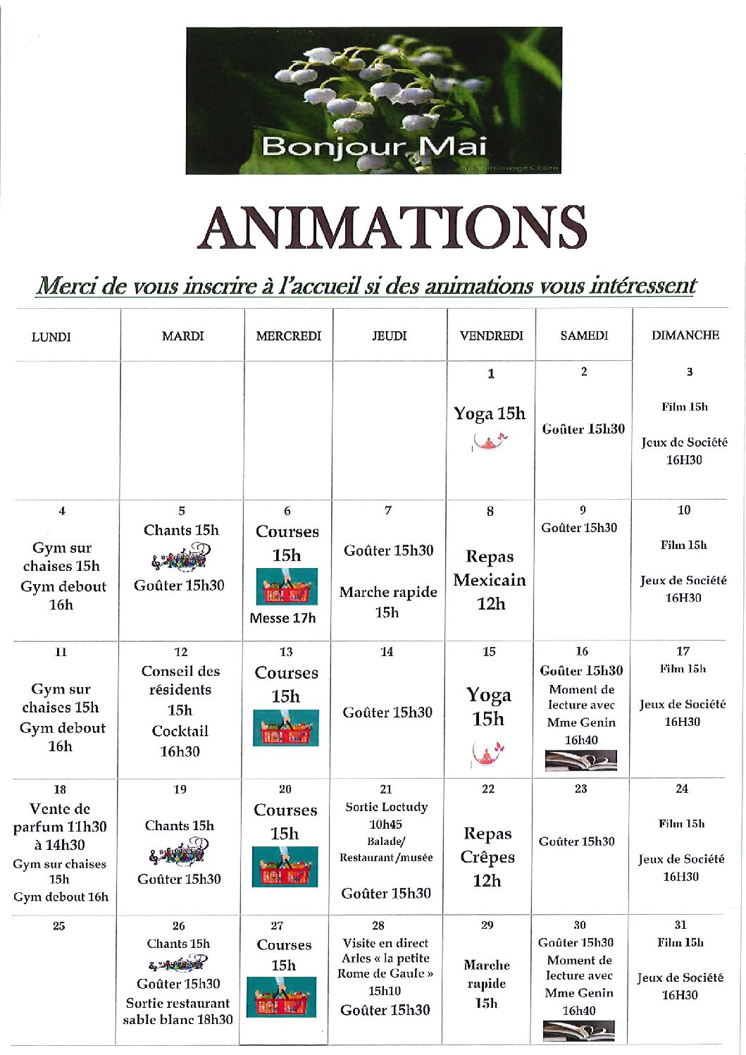 ANIMATIONS MAI
